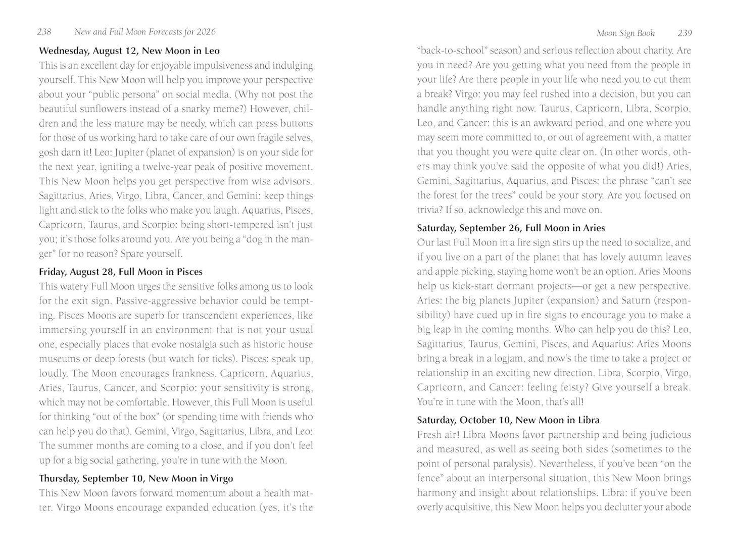 Text document with astrological information and predictions for various dates.