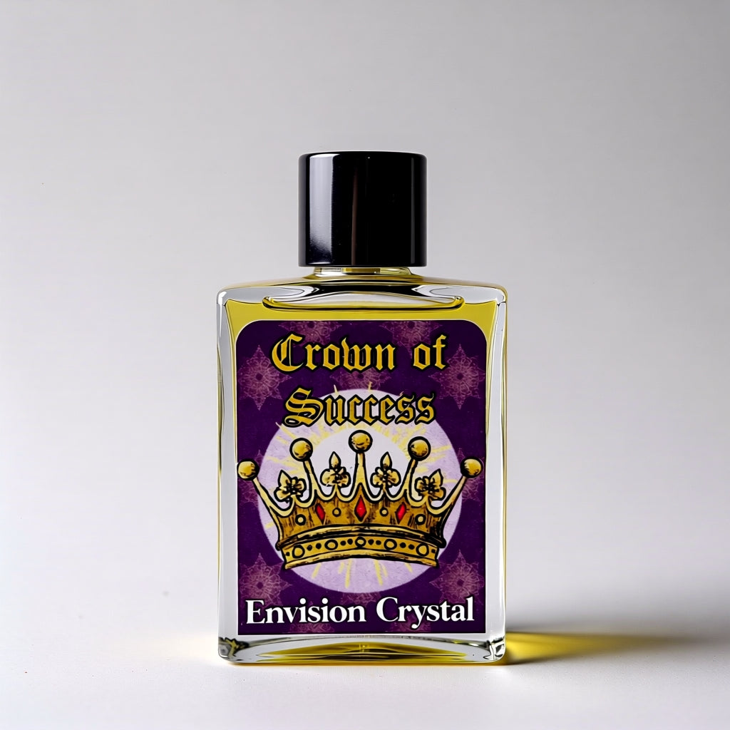 Bottle of 'Crown of Success' Envision Crystal on a gray background
