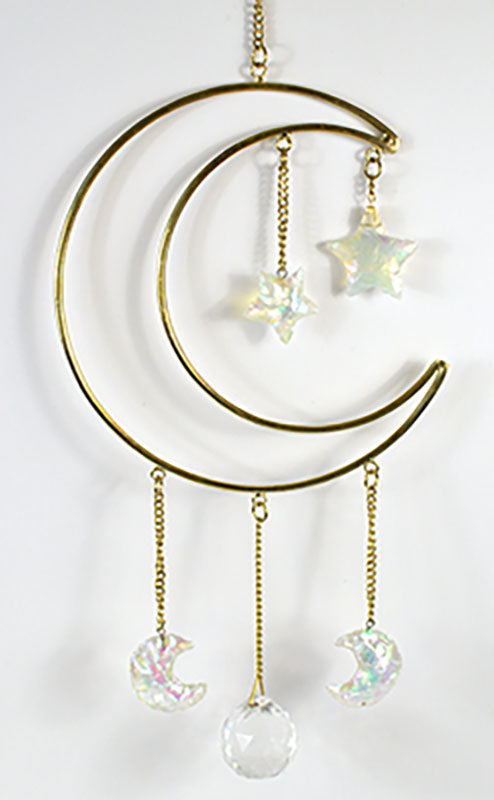 Gold-Toned Crescent Moon Wall Hanging