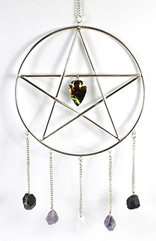 Silver-Toned Pentagram Wall Hanging