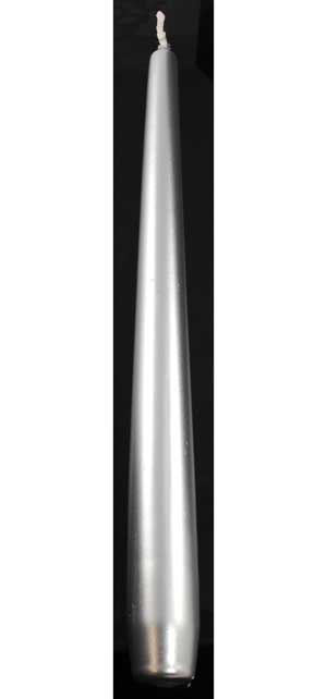 Metallic Silver Taper Candles
