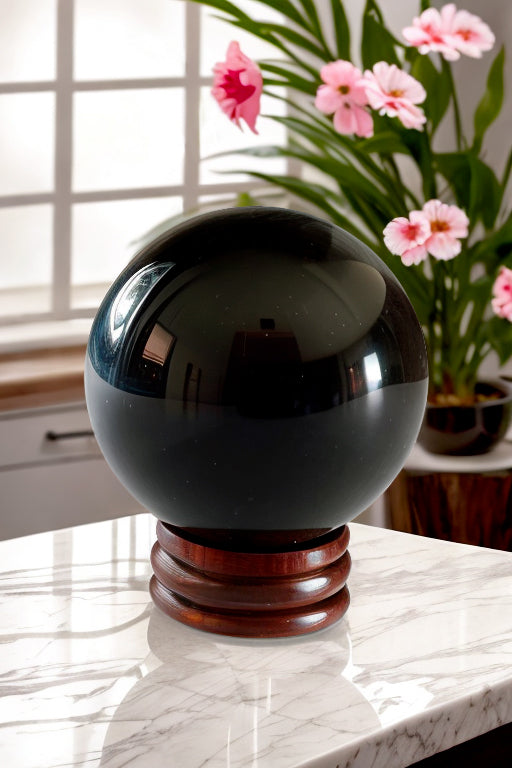 Enigmatic Black Gazing Ball