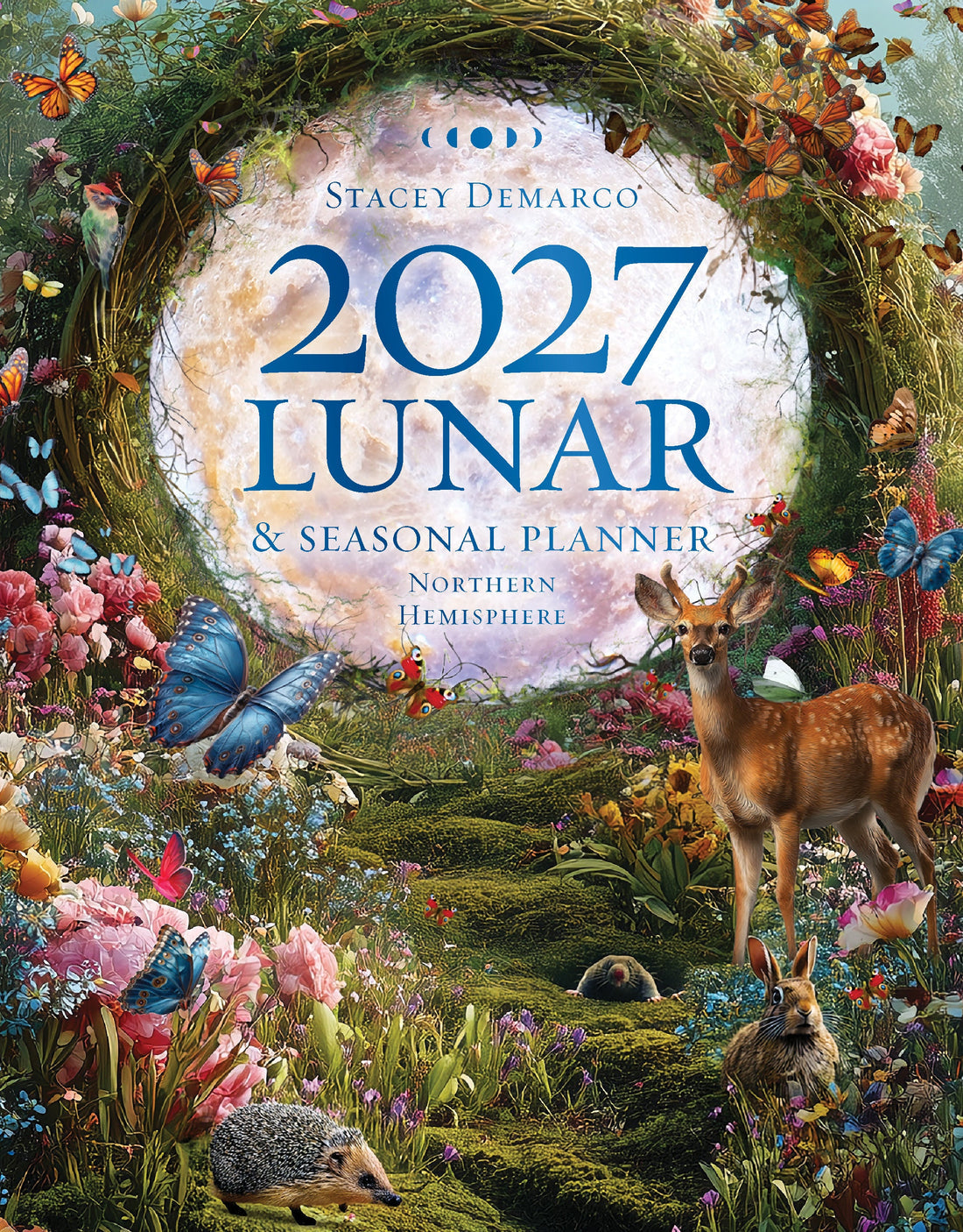2027 Lunar & Seasonal Planner cover with nature-themed design featuring a deer, flowers, and butterflies.