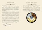 Text and circular design on a beige background