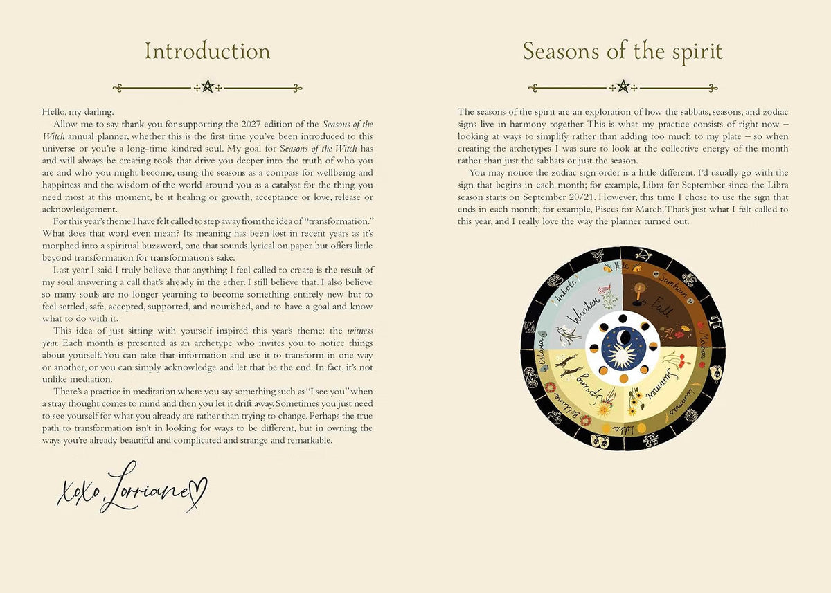 Text and circular design on a beige background