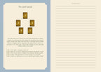 A two-panel guide titled 'The spark spread' with a left panel showing four numbered golden sparkles and a short text excerpt, and a right panel with lined writing space labeled 'VISION SPACE'.