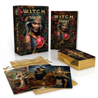 WITCH Tarot card set with tarot cards and packaging on a white background