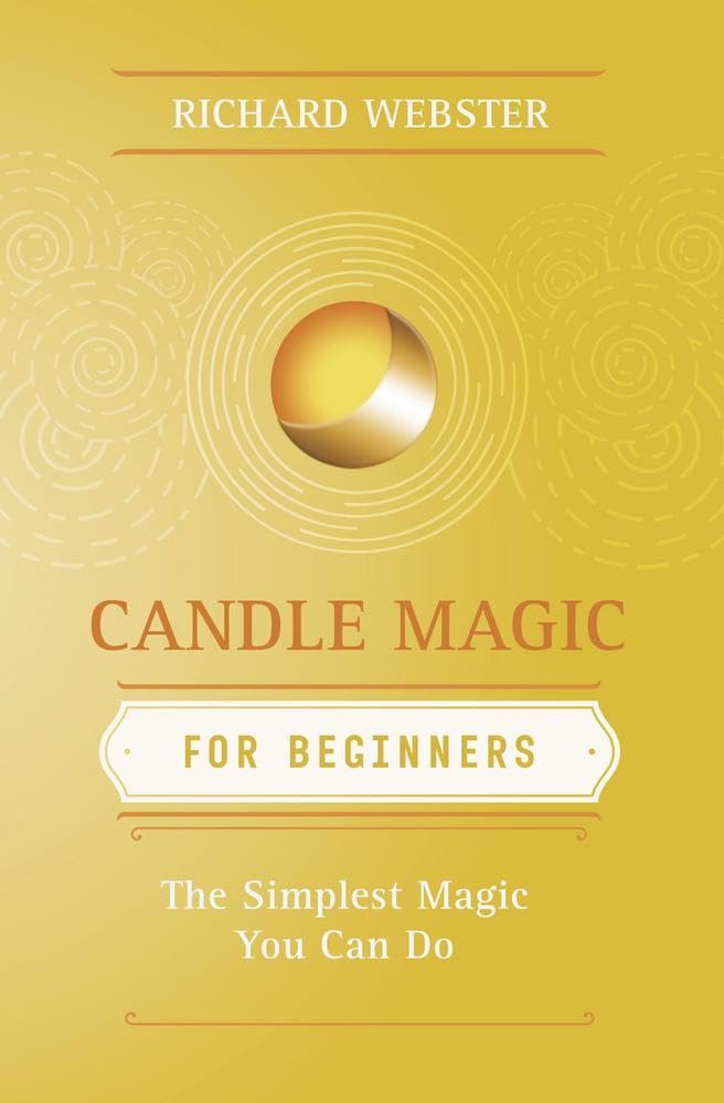 Book cover of 'Candle Magic for Beginners' by Richard Webster on a yellow background