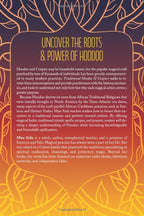 Book cover with text about Hoodoo and Conjure, featuring decorative elements.
