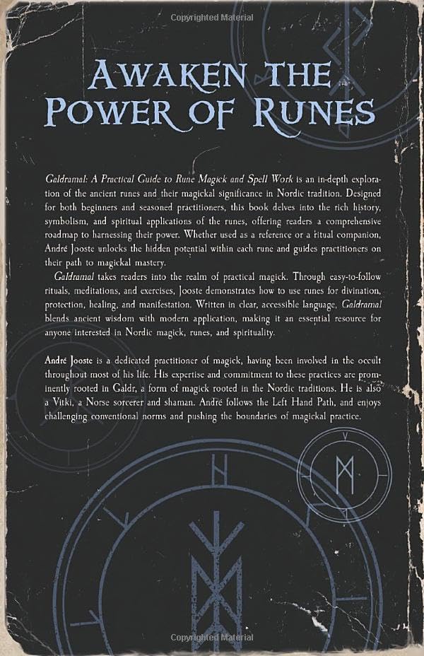 Book cover with text and runes on a dark background