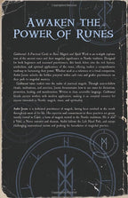 Book cover with text and runes on a dark background