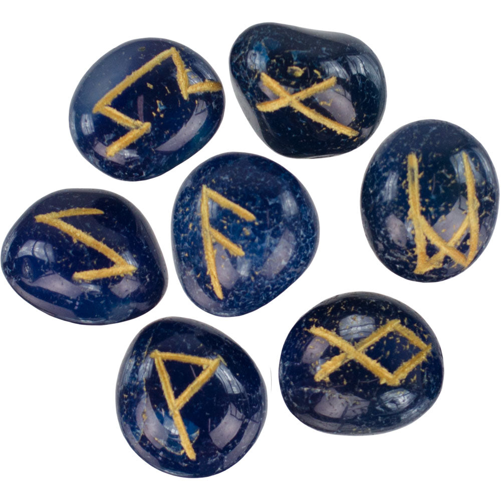 Blue Onyx Rune Stone Set
