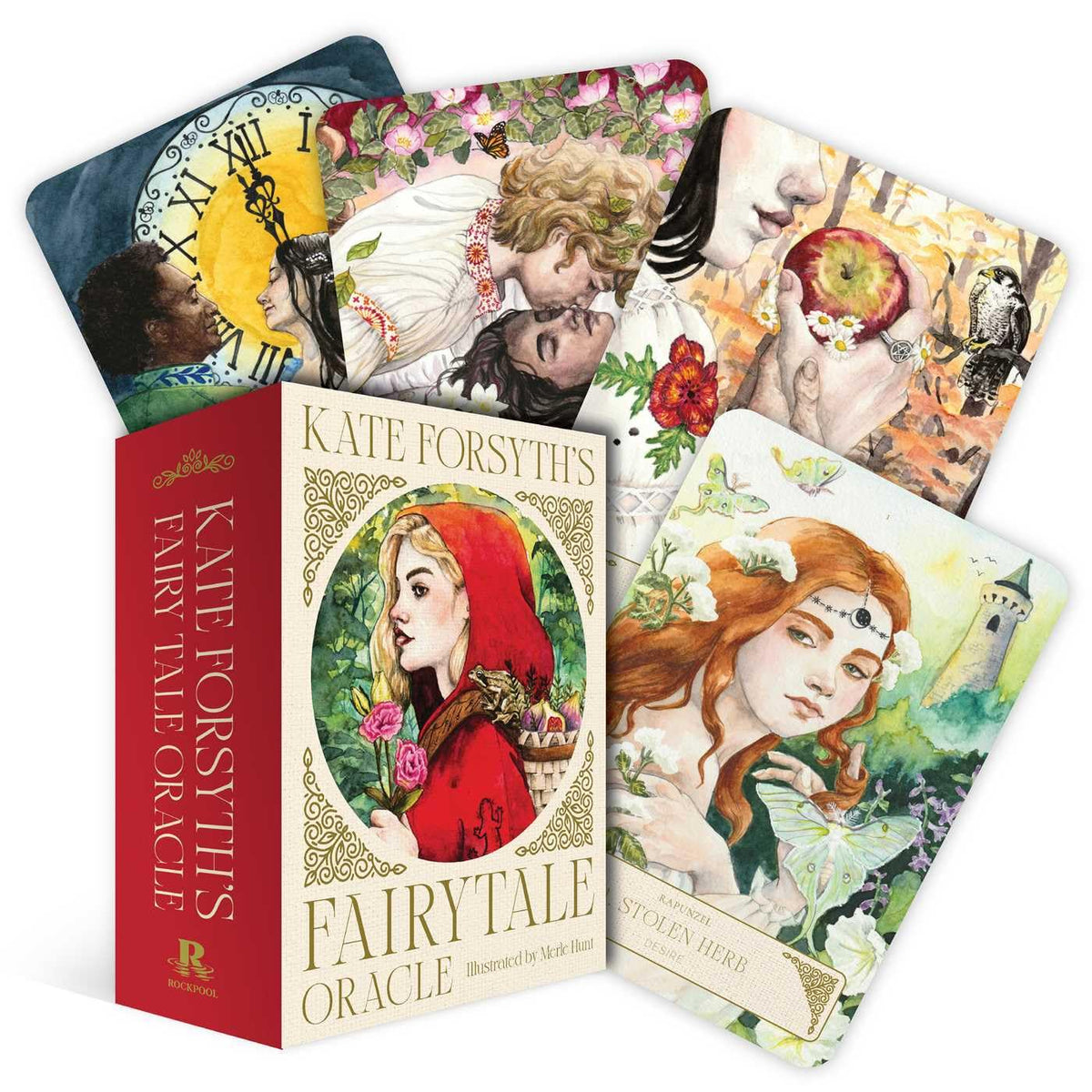 Kate Forsyth's Fairy Tale Oracle cards with colorful illustrations and box.