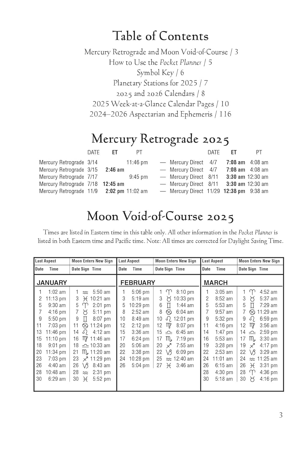 Llewellyn's 2025 Astrological Pocket Planner