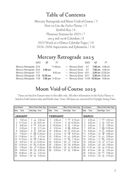 Llewellyn's 2025 Astrological Pocket Planner