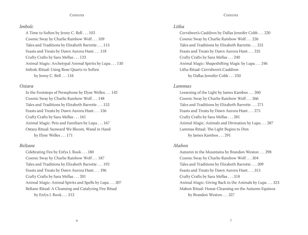 A printed page showing two columns of small black text on a white page, likely a table of contents or index from a book.