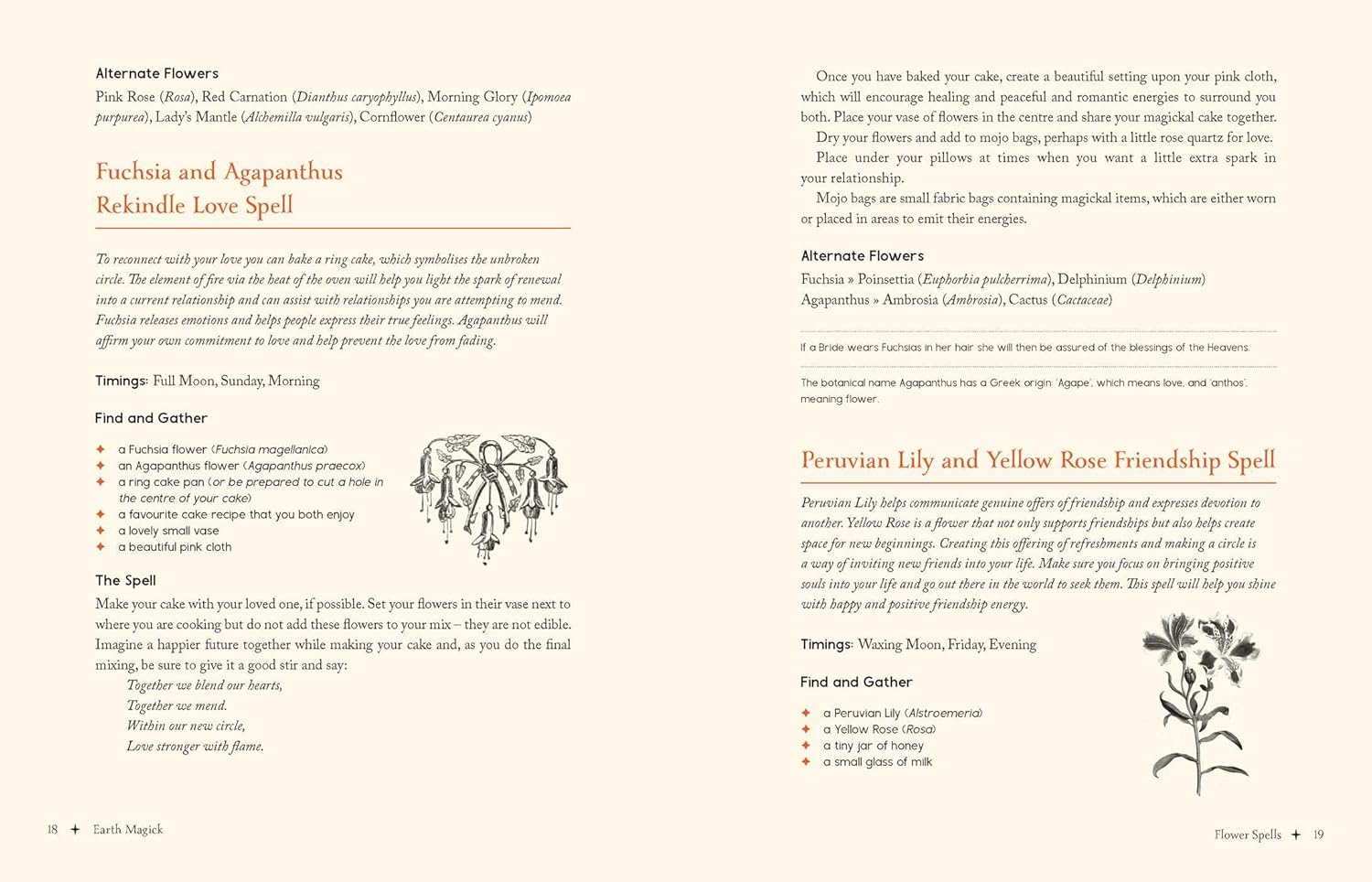 Page from a book or magazine with text and botanical illustrations on a white background