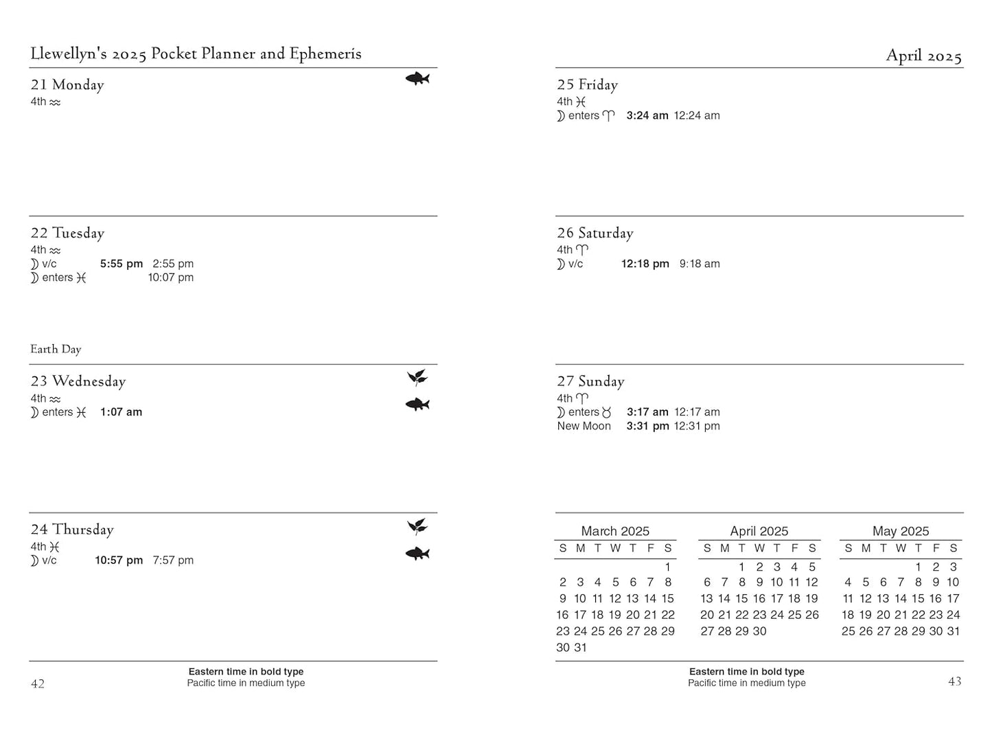 Llewellyn's 2025 Astrological Pocket Planner