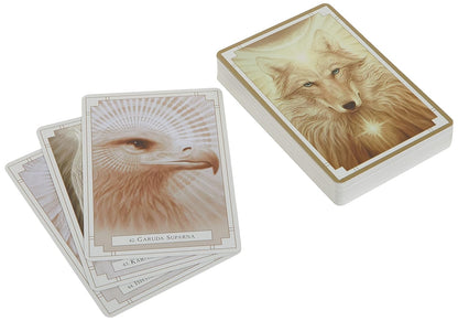 Playing cards with animal illustrations on a white background