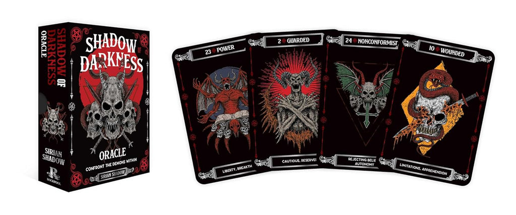 Set of 'Shadow Darkness' oracle cards with a box on a white background