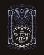 Cover of 'The Witch's Altar Book' with stylized design on a black background