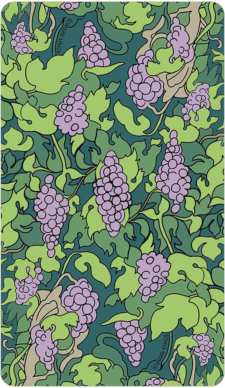 Card with grapevine pattern on a green background