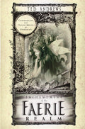 Book cover of 'Enchantment of the Faerie Realm' by Ted Andrews with a fairy illustration on a beige background.