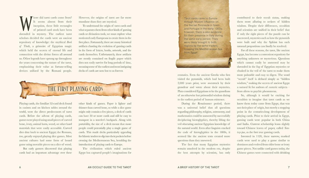 Book pages with text and a rolled-up paper design on a white background