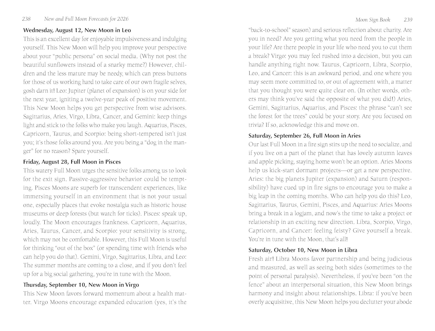 Text document with astrological information and predictions for various dates.