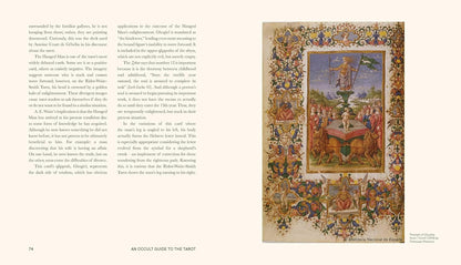 Decorative illustration of a tarot card with intricate border on a white background