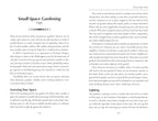 A two-page spread of a book or magazine titled Small-Space Gardening by Moon Sign Book, featuring black-and-white text and decorative arrows on a white background.