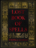 Book cover of 'Lost Book of Spells' with ornate design and red text.