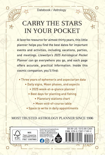 Llewellyn's 2025 Astrological Pocket Planner