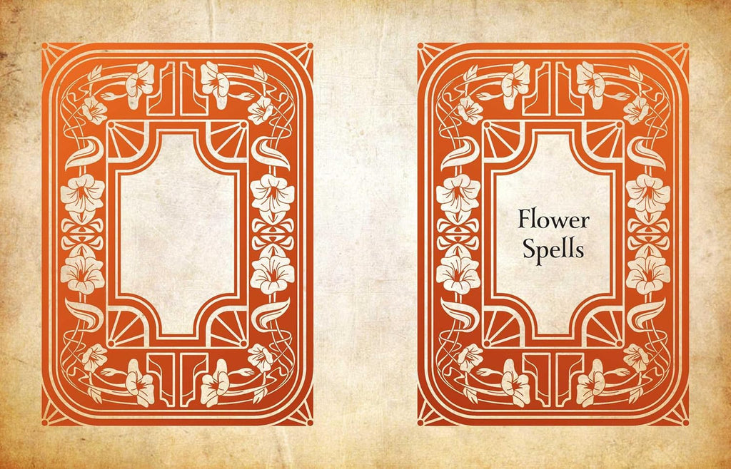 Decorative design with floral elements on a beige background