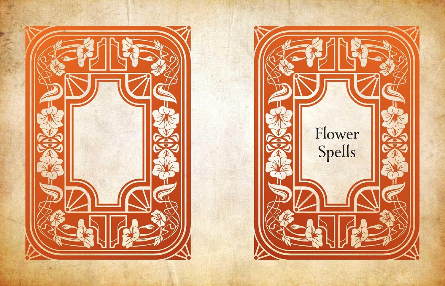 Decorative design with floral elements on a beige background