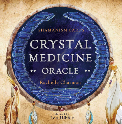 Cover of 'Crystal Medicine Oracle' cards with a dreamcatcher design and blue circle