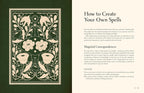 Decorative page with floral design and text on a green background