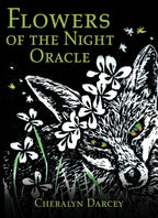 Box cover of 'Flowers of the Night Oracle' with a fox and flowers on a dark background
