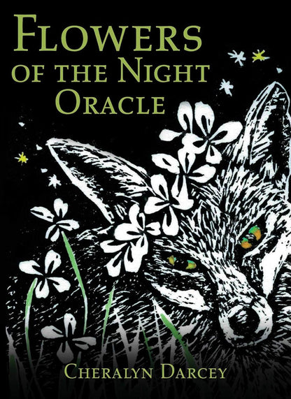 Box cover of 'Flowers of the Night Oracle' with a fox and flowers on a dark background