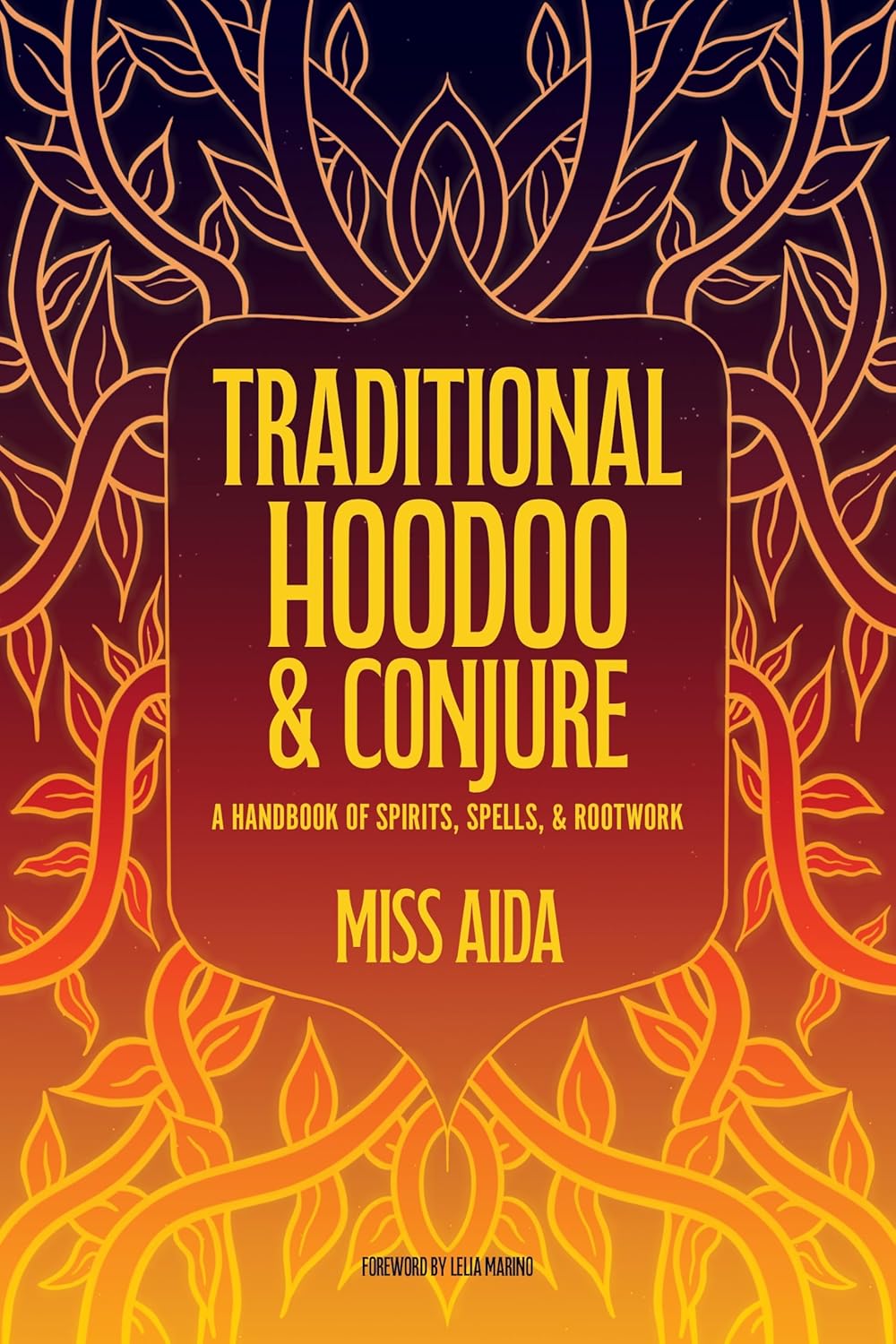 Book cover of 'Traditional Hoodoo & Conjure' with intricate designs and text.