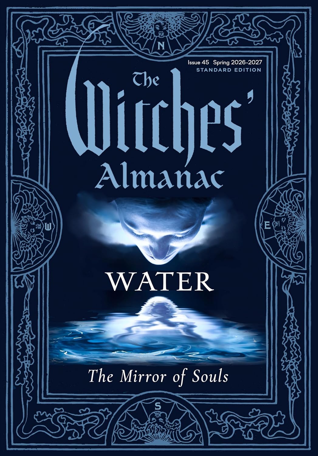 Cover of 'The Witches' Almanac' focusing on 'Water' with a mystical design.
