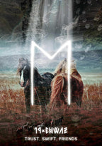 Two horses standing in a field with a mystical light and the text '11th Hour' displayed.