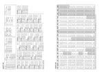 A black-and-white printed chart or poster showing dense tabular data organized in columns and rows, with dates and small labels throughout. The page is photographed straight-on against a white background.