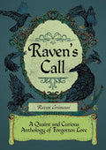 Book cover of 'Raven's Call' with crows and decorative elements on a blue background