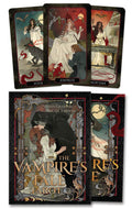 Set of tarot cards with artistic illustrations and 'The Vampire's Tale Tarot' text.