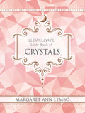 Book cover of 'Llewellyn's Little Book of Crystals' with a pink geometric pattern