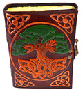 Tree of Life aged looking paper leather w/ latch