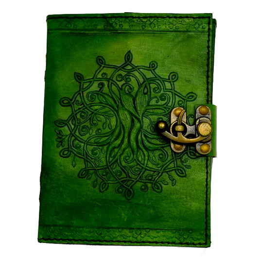 Green Tree of Life Leather Journal