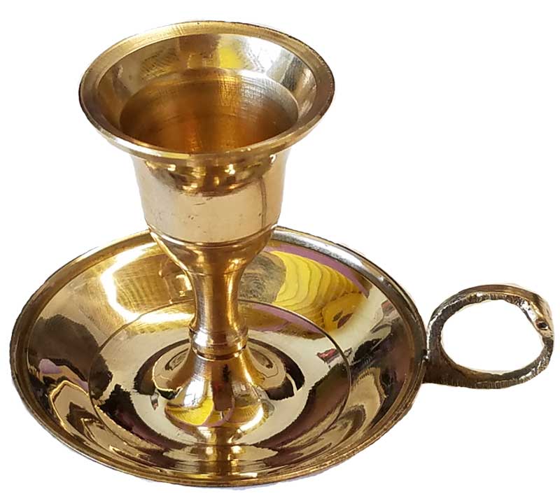 Quaint Teacup Style Brass Candle Holder