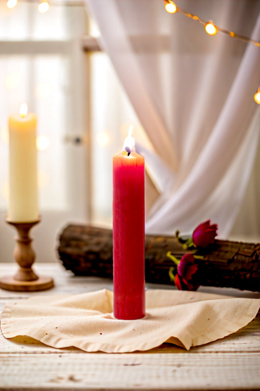 Red Taper-Styled Pillar Candle